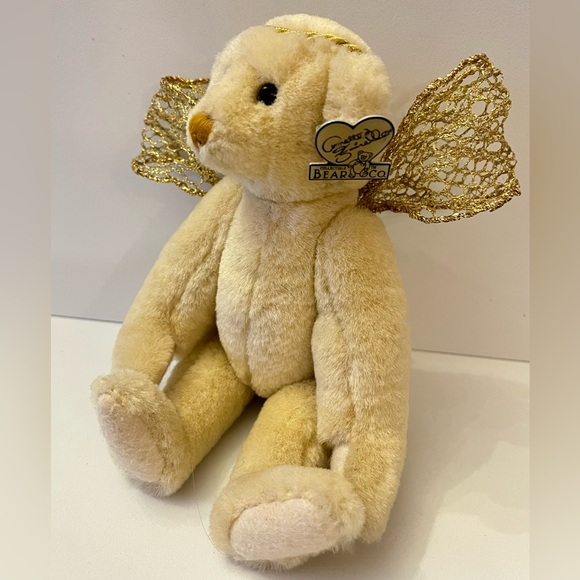 Annette Funicello Collectible Bear Co Angel Jointed Teddy Bear Wings Halo 7” - Picture 1 of 13